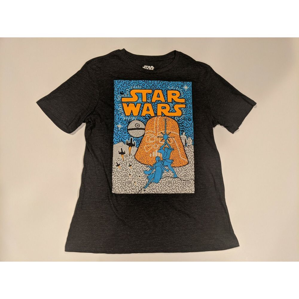 NEW Men's STAR WARS Cotton/Polyester Graphic Tee Shirt, Bright Colors, Large